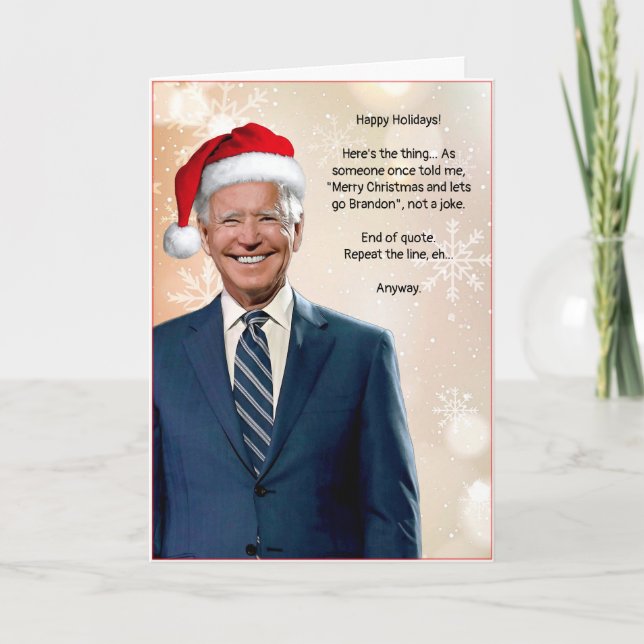 Festiva Tarjeta de Navidades del personalizable Joe Biden (Anverso)