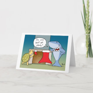 Festiva Tarjeta de Navidades del personalizado Shaaark