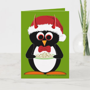 Festiva Tarjeta de Navidades del pingüino