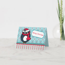 Festiva Tarjeta de Navidades del pingüino