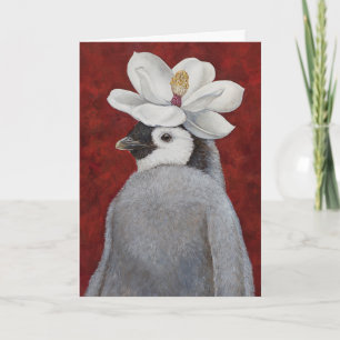 Festiva Tarjeta de Navidades del pingüino con temática mer