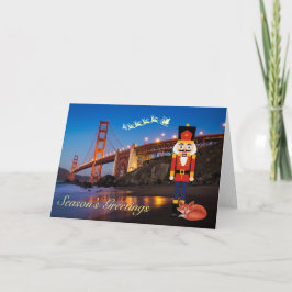 Festiva Tarjeta de Navidades del puente Golden Gate