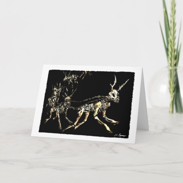 Festiva Tarjeta de Navidades del reinado de los renos (Anverso)