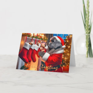 Festiva Tarjeta de Navidades del relleno de perros de Terr