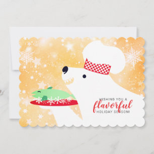Festiva tarjeta de Navidades del restaurante de cocina del