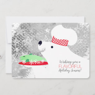 Festiva tarjeta de Navidades del restaurante de cocina del