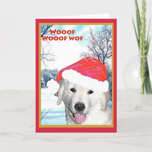 Festiva Tarjeta de navidades, divertido Golden Retriever