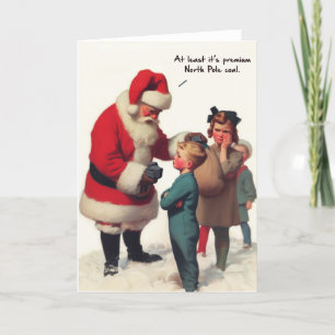 Festiva Tarjeta de Navidades divertidos - Carbón de carbón