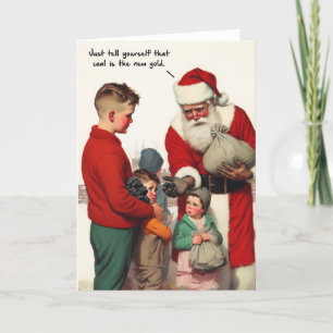 Festiva Tarjeta de Navidades divertidos - Carbón de San Ni