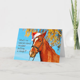 Festiva Tarjeta de Navidades divertidos de equino de cabal