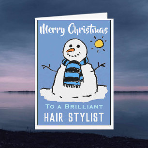 Festiva Tarjeta de Navidades divertidos de Snowman para un