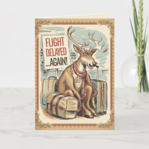 Festiva Tarjeta de Navidades divertidos EDITABLE Vintage