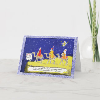 Festiva Tarjeta de Navidades divertidos: Los Tres Reyes