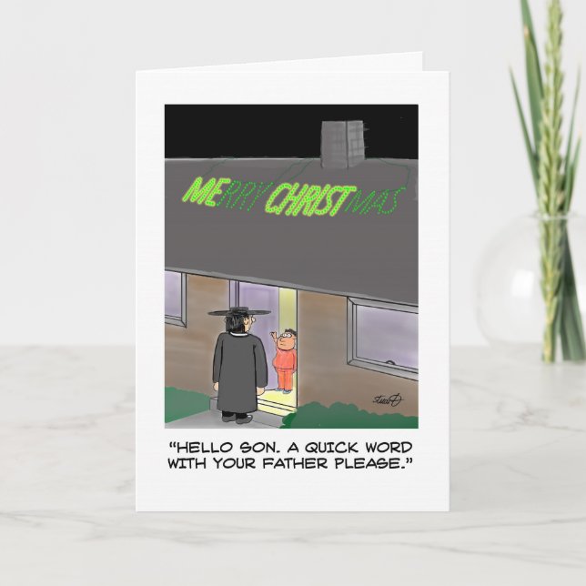 Festiva Tarjeta de Navidades divertidos: Luces de Navidade (Anverso)