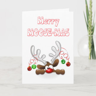 Festiva Tarjeta de Navidades divertidos, Moose