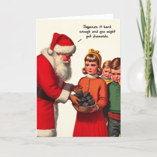 Festiva Tarjeta de Navidades divertidos - Pintura de Santa
