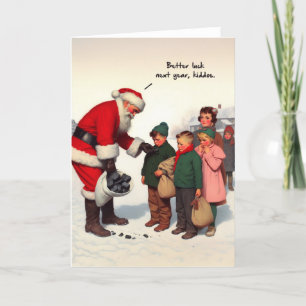 Festiva Tarjeta de Navidades divertidos - Regalos de Santa