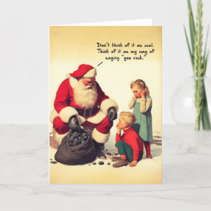 Festiva Tarjeta de Navidades divertidos - Vintage Santa Ro