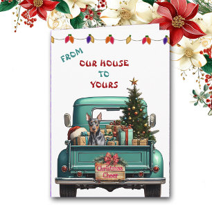 Festiva Tarjeta de Navidades Doberman Pinscher Dog Farm Tr