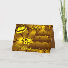 Festiva Tarjeta de Navidades dorados