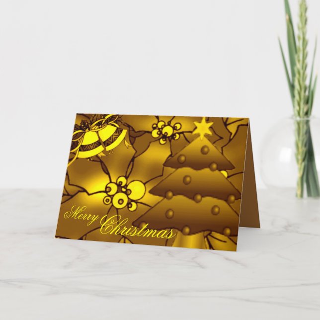 Festiva Tarjeta de Navidades dorados (Anverso)