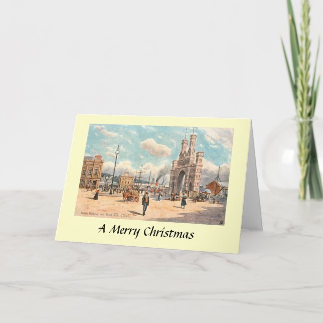 Festiva Tarjeta de Navidades - Dundee, Escocia (Anverso)