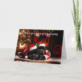 Festiva Tarjeta de Navidades durmientes de cachorros de Te