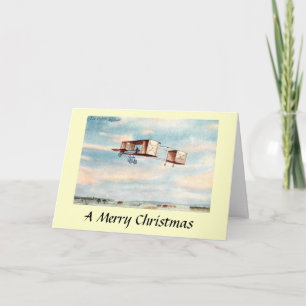 Festiva Tarjeta de navidades - El Biplano de Voisin