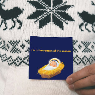 Festiva Tarjeta de navidades: Él es la razón de la tempora