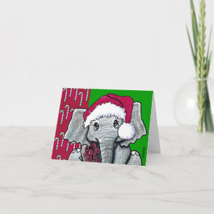 Festiva Tarjeta de Navidades elefantes de KiniArt