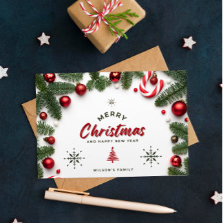 Festiva Tarjeta de Navidades elegantes personalizada