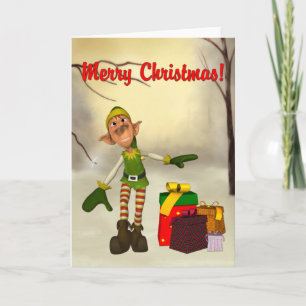 Festiva Tarjeta de Navidades Elf amigables