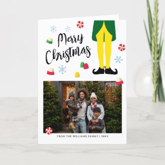 Festiva Tarjeta de Navidades Elf con foto
