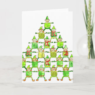 Festiva Tarjeta de Navidades Elf Tree