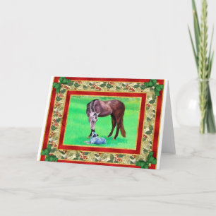 Festiva Tarjeta de Navidades en blanco de perro de ganado