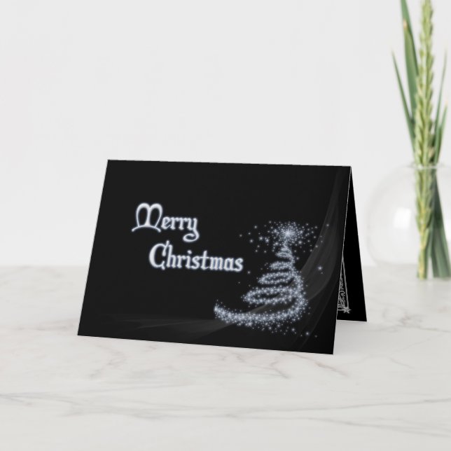 Festiva Tarjeta de Navidades en blanco y negro (Anverso)