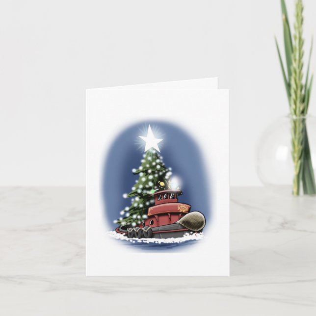 Festiva Tarjeta de Navidades en bote de tugueo (Anverso)