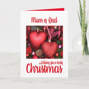 Festiva Tarjeta de Navidades encantadores de mamá y papá