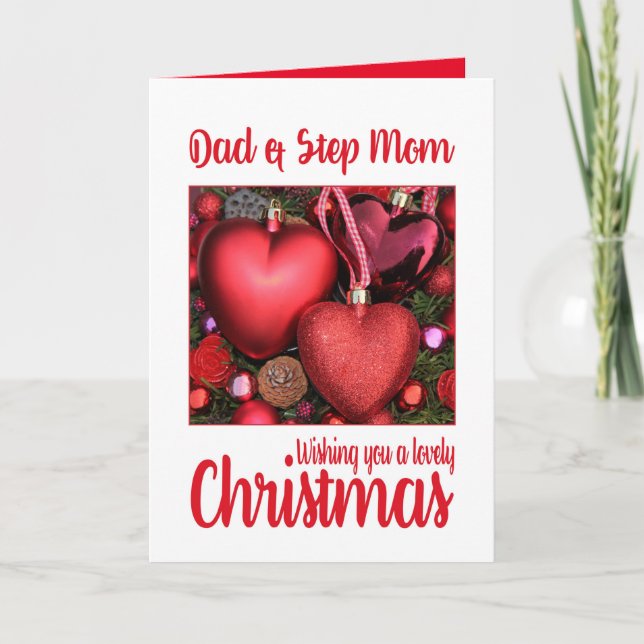 Festiva Tarjeta de Navidades encantadores de papá y Step M (Anverso)