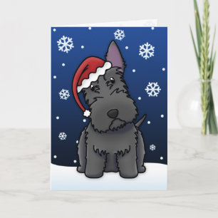 Festiva Tarjeta de Navidades escoceses de Kawaii