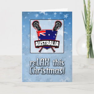 Festiva Tarjeta de Navidades Escudo Lacrosse de Australia