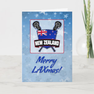 Festiva Tarjeta de Navidades Escudo Lacrosse de Nueva Zela