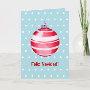 Festiva Tarjeta de Navidades españoles color rojo adorno n
