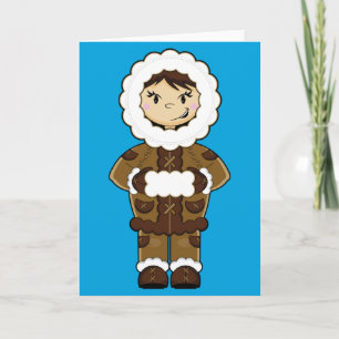 Festiva Tarjeta de Navidades esquimales (inuit)
