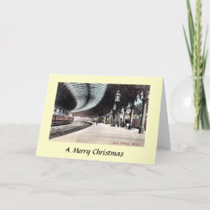 Festiva Tarjeta de navidades - Estación de tren de York