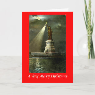 Festiva Tarjeta de Navidades - Estatua de la tarjeta de li