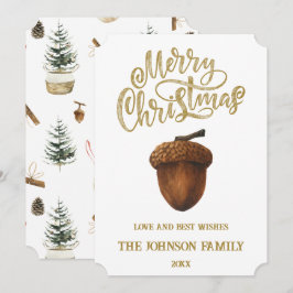 Festiva Tarjeta de Navidades Eucalyptus Acorns