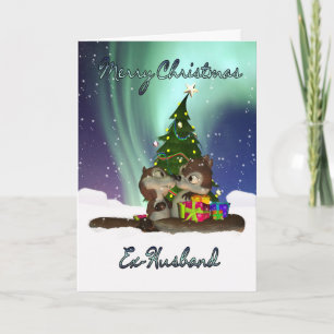 Festiva Tarjeta de Navidades ex marido - ardillas