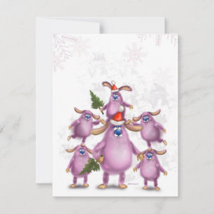 Festiva Tarjeta de Navidades familiares de conejos