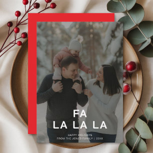 Festiva Tarjeta de Navidades familiares Fa La La La Classi